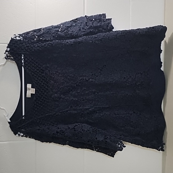 Navy Cotton Crochet Over Navy Tank Top - Picture 10 of 10